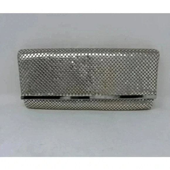 Jessica McClintock Vintage Silver Mesh Purse Clutch 80's - Picture 13 of 14